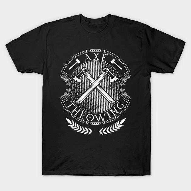 Crossed Axes - Axe Throwing T-Shirt by Modern Medieval Design